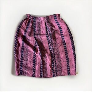 NWOT Diane Gilman 100% Silk Maroon Geometric Skirt S-L